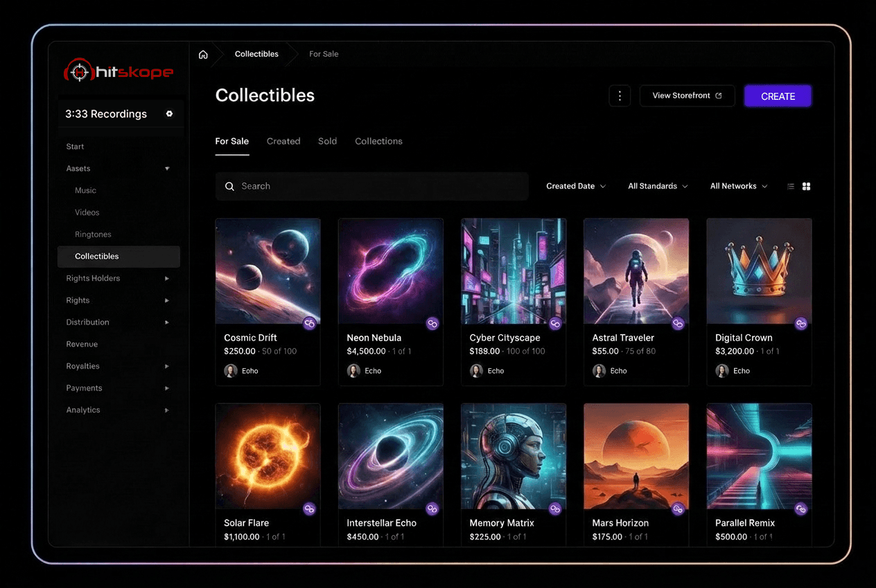 Hitskope FanCut collectibles grid